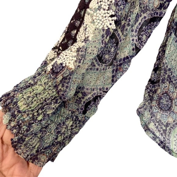 SUNDANCE Victorian Charms Embroidered Boho Long Sleeved Blouse Top - Picture 9 of 11